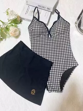 レトロワンピース水着（スカート付き）、可愛いヴィンテージ風、サイズ M–XXL、カラーバリエーション