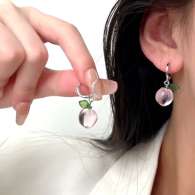 10g Weight Earrings Classification 1 Pair Quantity 1 Pair Pastoral Fruit Glass Fruit Women's Earrings