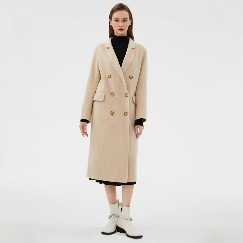 Autumn and Winter Woolen Outwear Women's Extra Long Double-Sided Cashmere Woolen Outwear Classy Elegant Slimming Look Slim Versatile