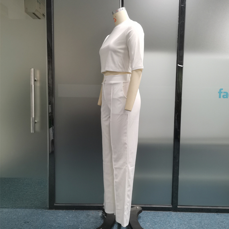 Summer Season Women's Gender Pocket Design Casual Style Daily Women's Casual Solid Color Polyester Pocket Pant Co-ord Set Pants Sets