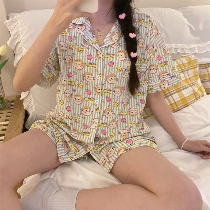 Celebridad en línea ins estilo Corea del Sur pijamas de dibujos animados verano de las mujeres Mickey pantalones cortos de manga corta de alto grado lindo traje homewear