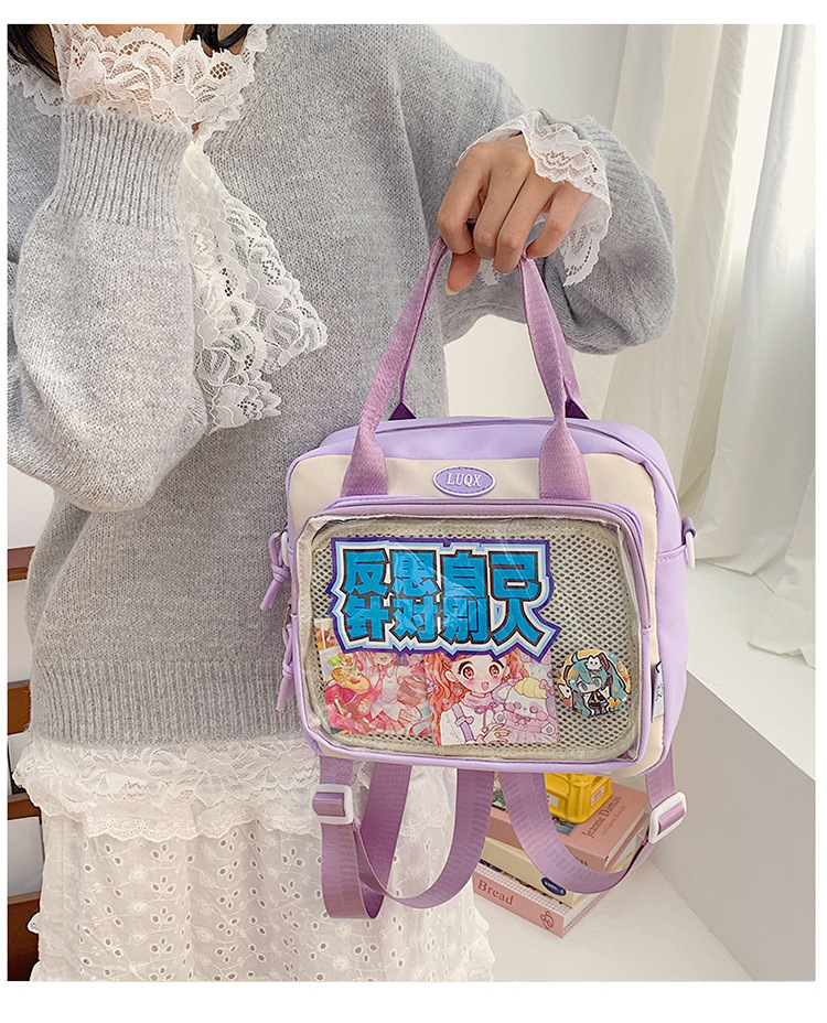 Cute and versatile pain bag, new large-capacity student commuting crossbody bag, Korean version hand-held transparent single-shoulder bag for women wholesale full figure