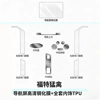 Console Film Modification Accessories, Car interior film - 23-25-ford-raptor-tpu-interior-film-8k-ultra-hd-navigation-tempered-film