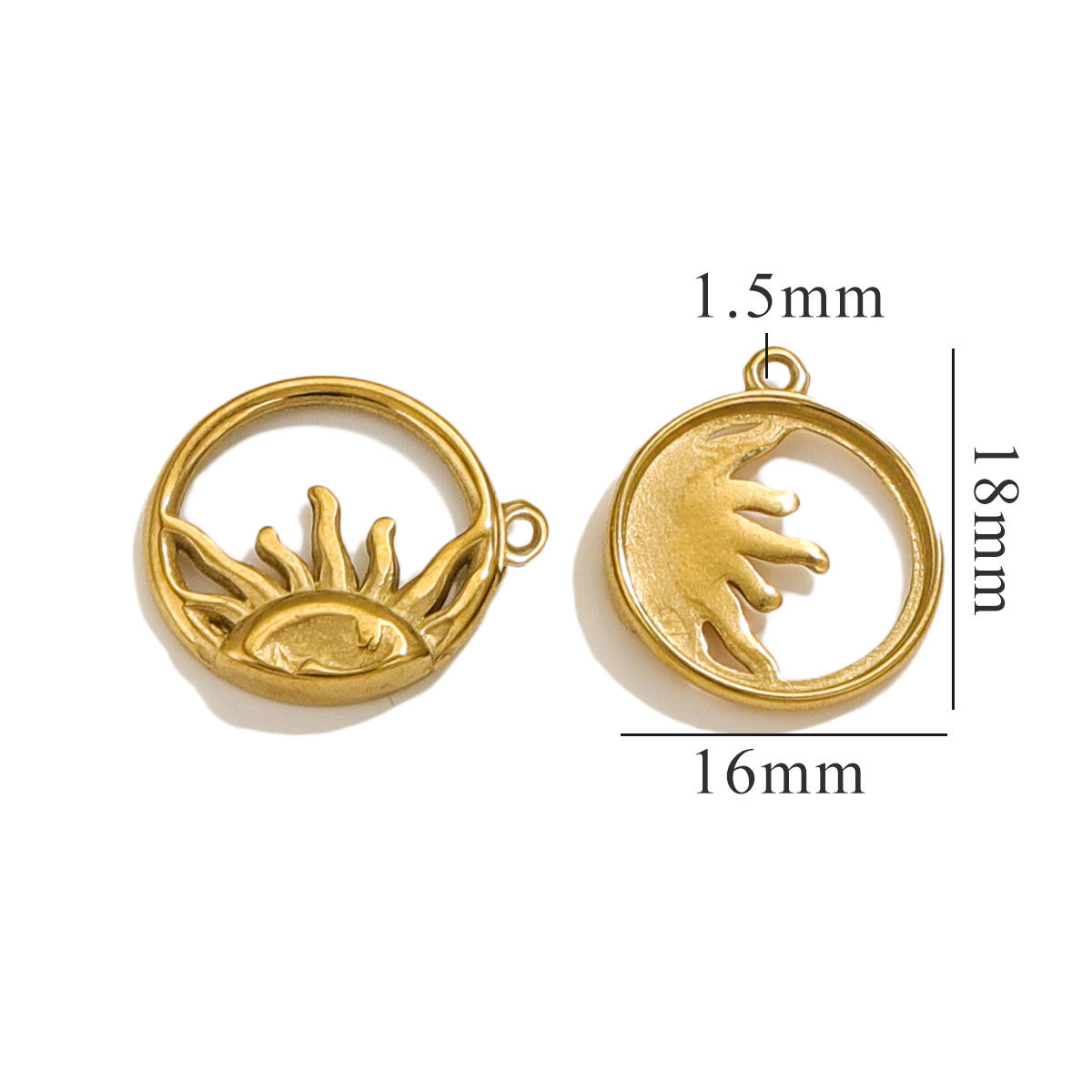 Acero inoxidable europeo y americano sol ojo colgante joyería DIY colgante de oro 18K colgante colgante de acero mujer colgante colgante