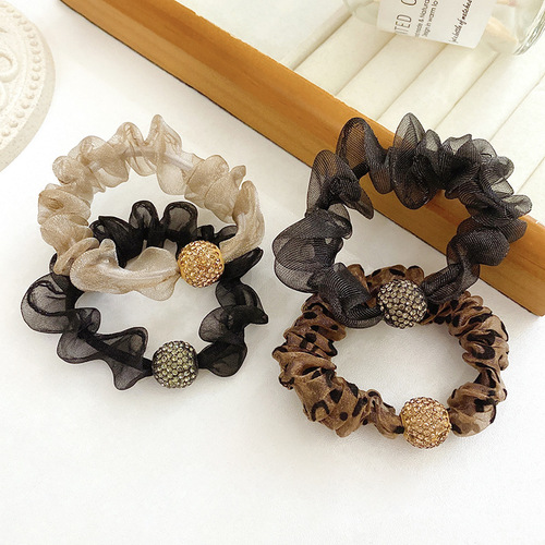 Small intestine hair tie for women, high-end ponytail headband,  new forest style, simple temperament, small leather set hair accessories