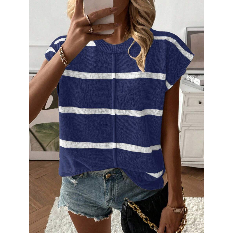 Comercio exterior nuevo cross-border Knitwear casual cuello redondo suelto hombro sin mangas