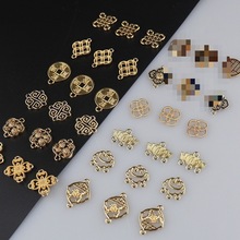 手工diy合金电泳保色流苏双吊吊牌菱形吊坠发簪步摇流苏连接材料