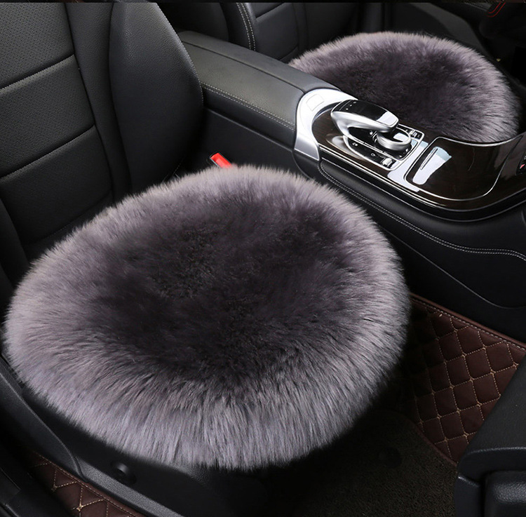 Car Winter Cushion Plush Cushion Three-piece Set Thickened Warm Fur Non-slip Integrated General Motors Cushion