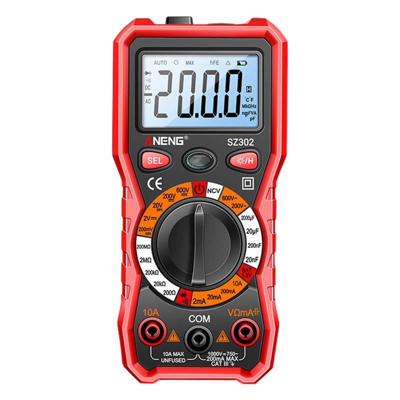 Цифровой мультиметр ANENG Высокоточный цифровой дисплей Универсальный измеритель мультиметр для обслуживания электрооборудования с подсветкой, автоматическим отключением