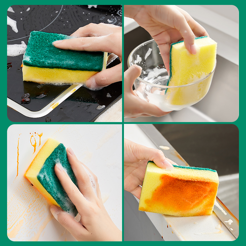 Esponja para lavar platos de cocina, paño de limpieza nano, toalla de limpieza de doble cara, duradera, absorbente, removedora de aceite y manchas