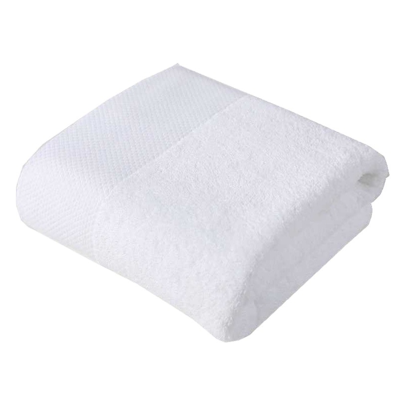 Platinum satin 600g thick white five-star hotel cotton bath towel 600g embroidered logo towel 150g