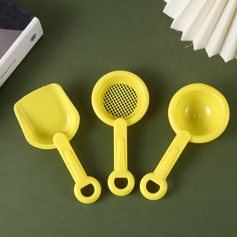 Ultra-Light Clay Space Toy Sand Plastic Tool Spoon Leaking Shovel Three-Piece Set Beach Shovel Spoon Tool Net Fishing