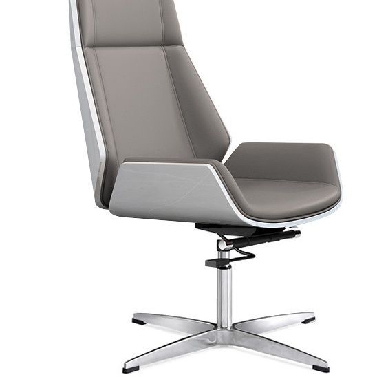 피아노 화이트 + 그레이 극세사 가죽 + 고정발