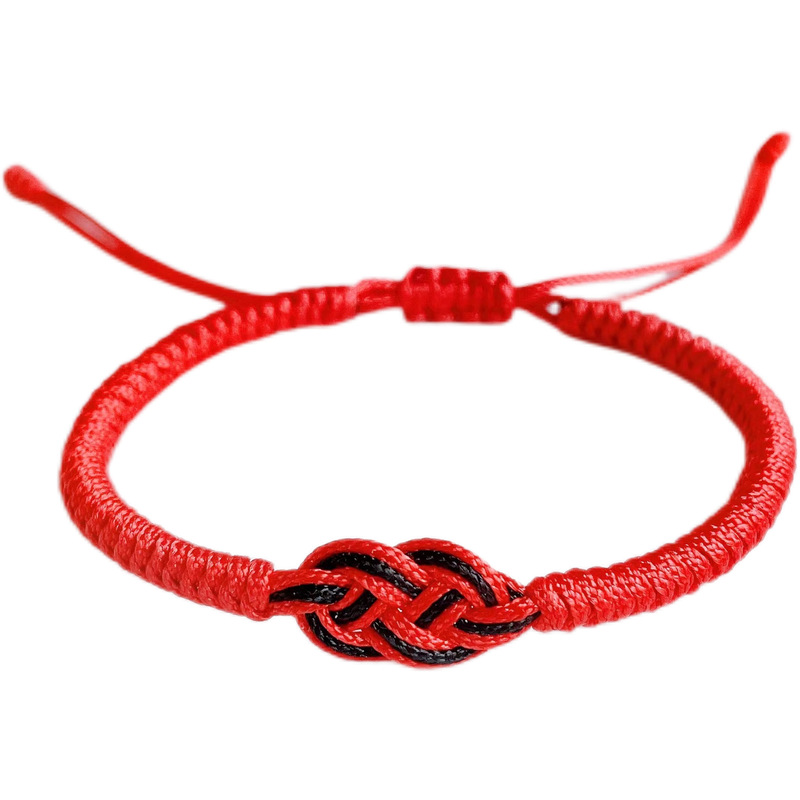 Benmingnian Diamond Knot Red Rope Bracelet Hand-woven Concordant Knot Double Money Knot Girlfriend Couple's Hand Rope