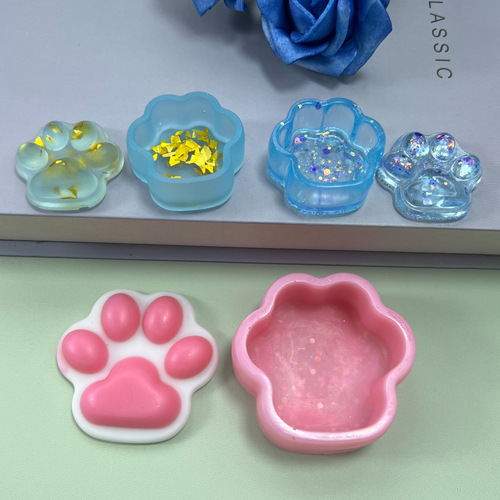 Fat Yaya diy mini cat claw storage box glue mold medium cute table decoration cat claw silicone mold