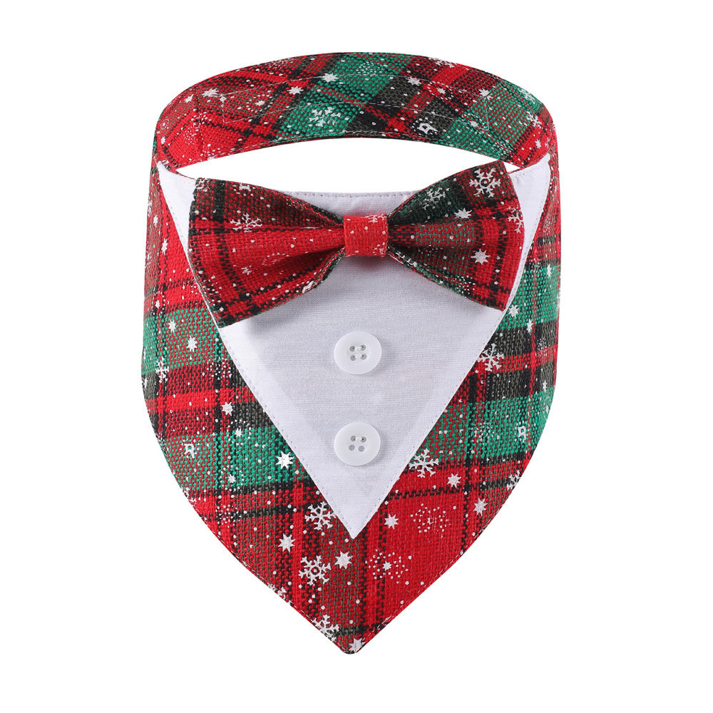 Tanpopo Cross-border Spot Traje de boda británico Toalla de saliva para mascotas Bufanda para perros Toalla triangular para mascotas con velcro