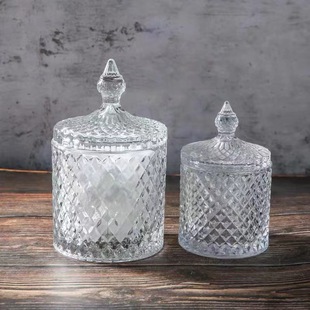 Pineapple Sugar Jar Glass Jar Jewelry Storage Home Decoration Ornaments Storage Jar with Lid Candle Box Wholesale
