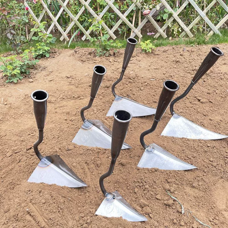 Утолщенный ручной плуг из марганцевой стали с острым наконечником, мотыга из овечьего рога, треугольная мотыга с острыми зубьями для рыхления почвы и прополки.