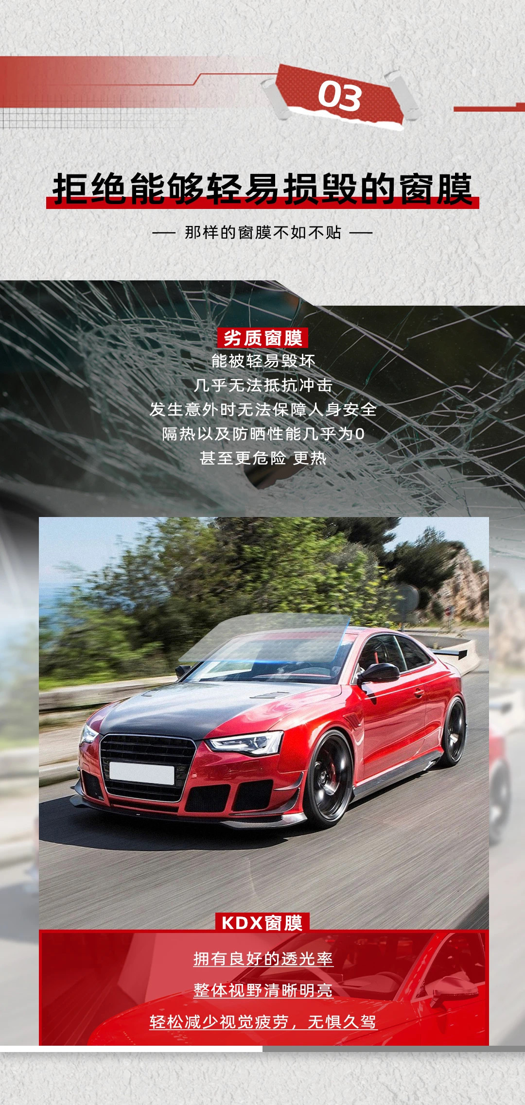 Kangdxin car heat insulation film KDX solar film glass explosion-proof high heat insulation skin film front block side block film wholesale