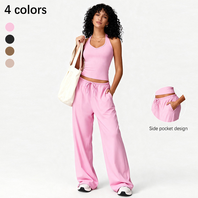 Amazon Cross-Border Brushed Yoga Suit Women's Outer Wear Quick-Drying Beautiful Back Sling Sportswear Casual Running Fitness Wear