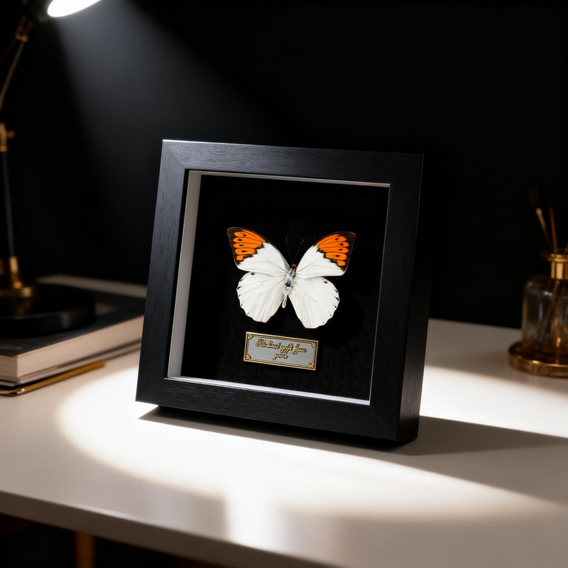 Modern Minimalist Style, High Aesthetic Appeal, Red-Winged Butterfly Photo Frame Display Stand, Perfect Decoration for Living Room, Dining Room, and Bedroom Art