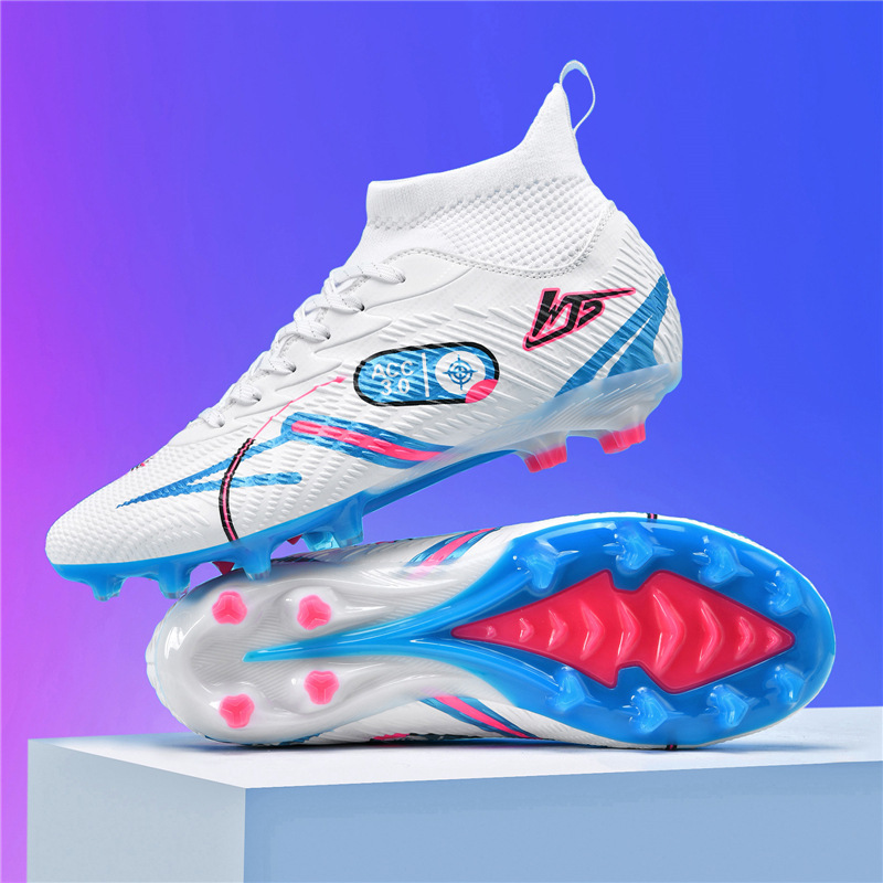 Cross-Border Xiyin Manufacturer Helps Deliver Football Shoes for Men and Women, High-Top Student Long Spike Competition Training Sneakers Cross-Border Xiyin Manufacturer Helps Deliver Football Shoes for Men and Women, High-Top Student Long Spike Competition Training Sneakers