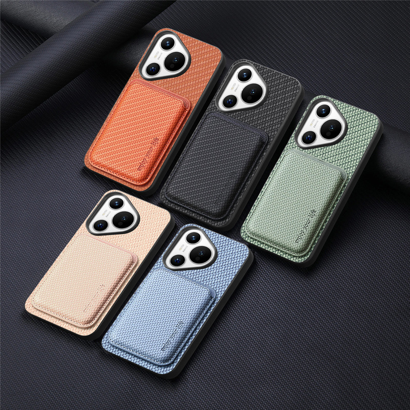 Suitable for Huawei Pura80 Mobile Phone Case Mate70 Magnetic Suction Plain Leather Protection Anti-Fall Shell Two-In-One Card Holder Protective Cover