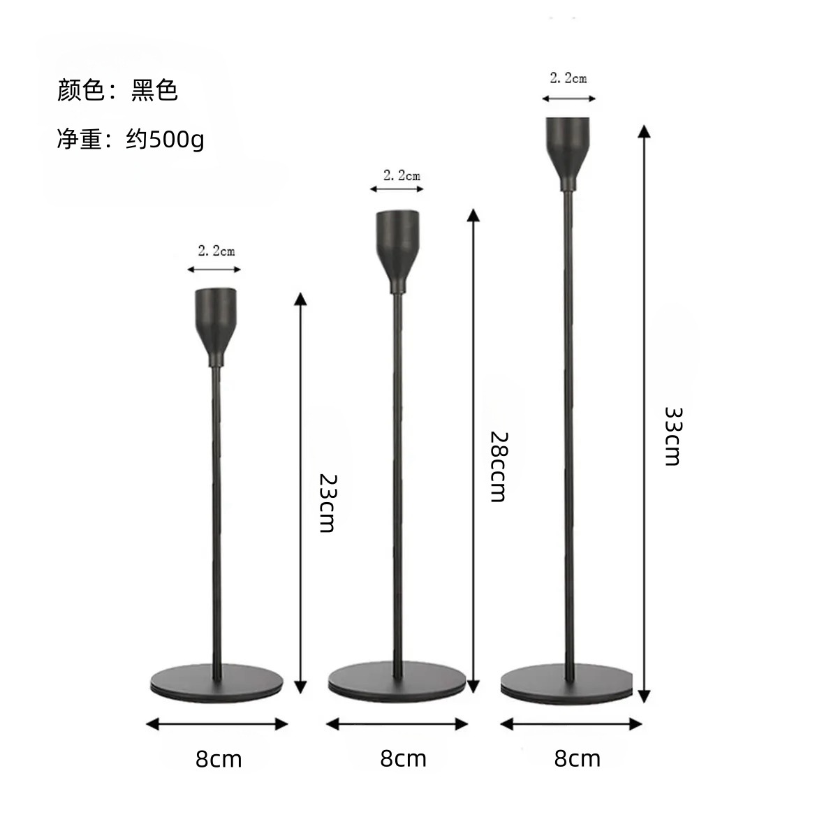 Vela de estilo europeo, candelabro, mesa de comedor, cena romántica a la luz de las velas, decoración de tres piezas, decoración de galvanoplastia de boda