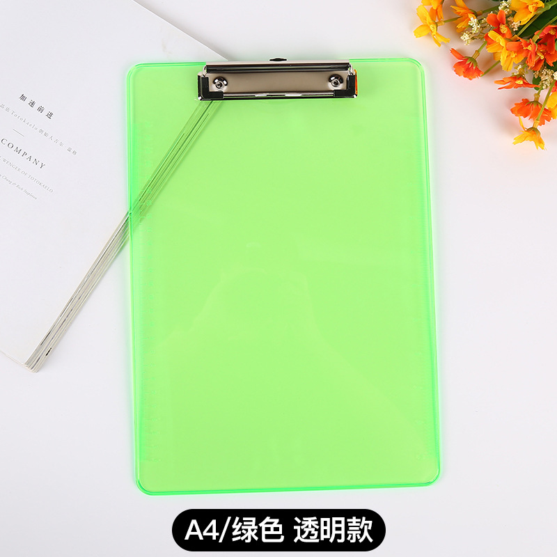Portapapeles de Oficina, Bloc de Notas A4, Portapapeles de Plástico con Regla, Se Puede Colgar, Clip Plano Transparente para Almacenamiento