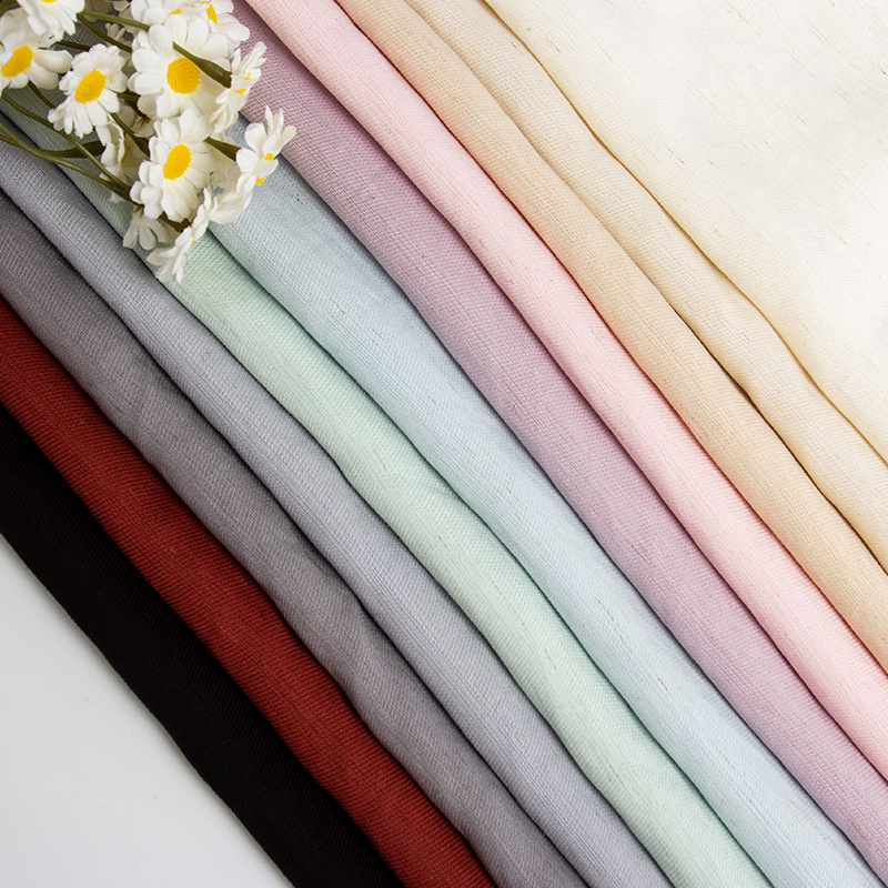 Nuevo punto de cáñamo algodón sarga de nylon sarga de nylon pegajoso de cáñamo sarga de nylon chaqueta de ropa casual de primavera y verano tela Hanfu image 3