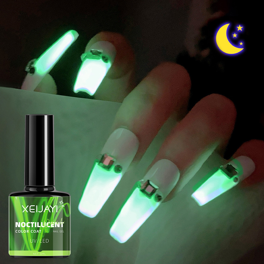 Esmalte de Uñas Gel Fluorescente Nocturno Esmerilado Secado Refuerzo para Fiestas
