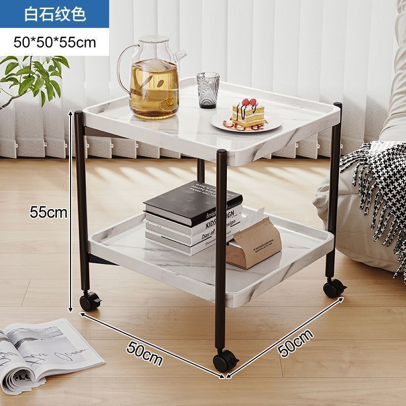 사각 카트 50x55 흰 돌 패턴