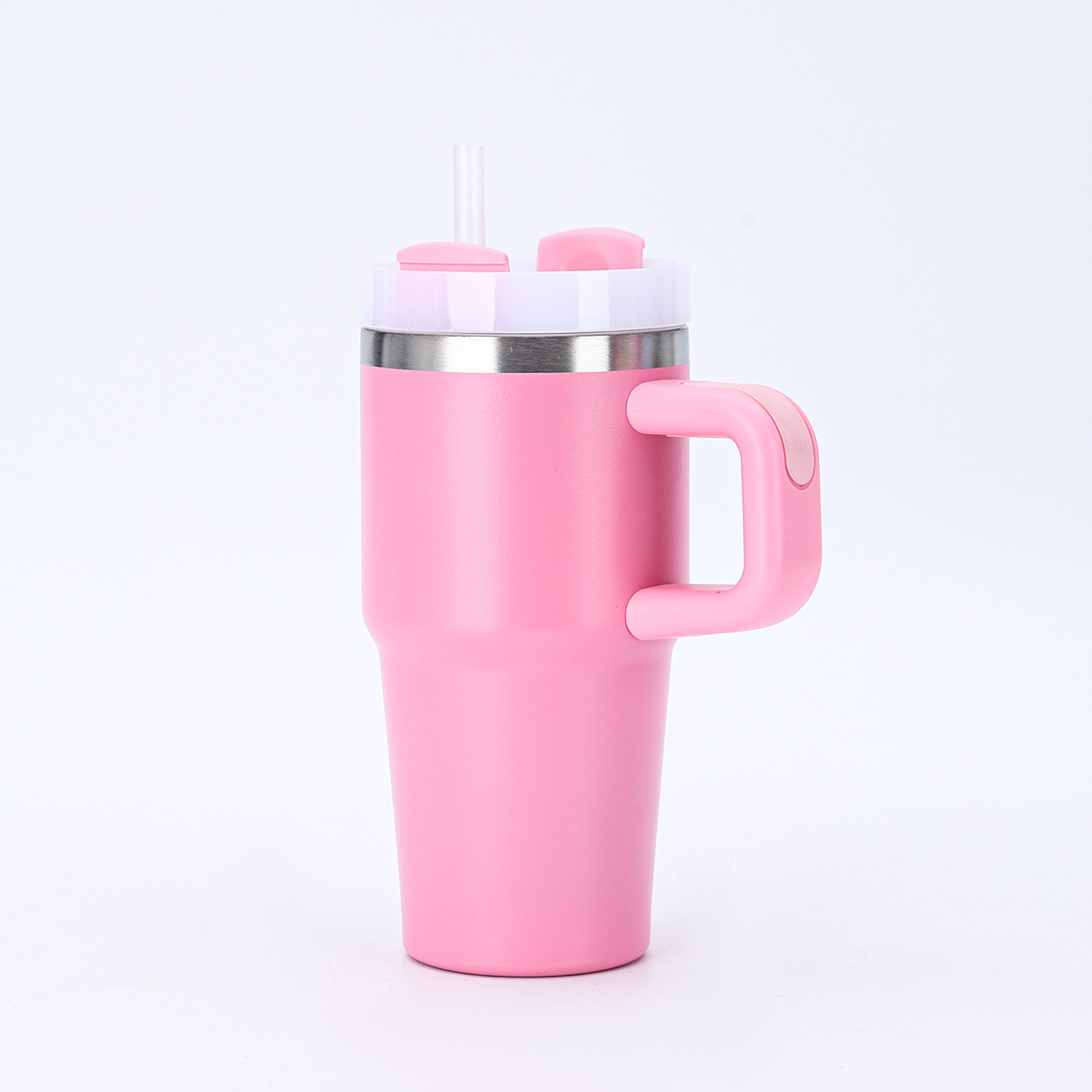 Vaso térmico 20oz para coche, acero inoxidable 304 con asa y pajilla