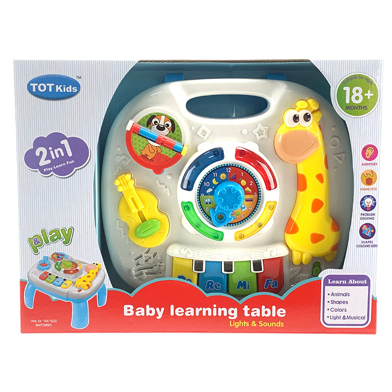 Puzzles de aprendizaje infantil multifuncional iluminación mesa de juego de música mesa de aprendizaje de bebés juguetes de puzzles