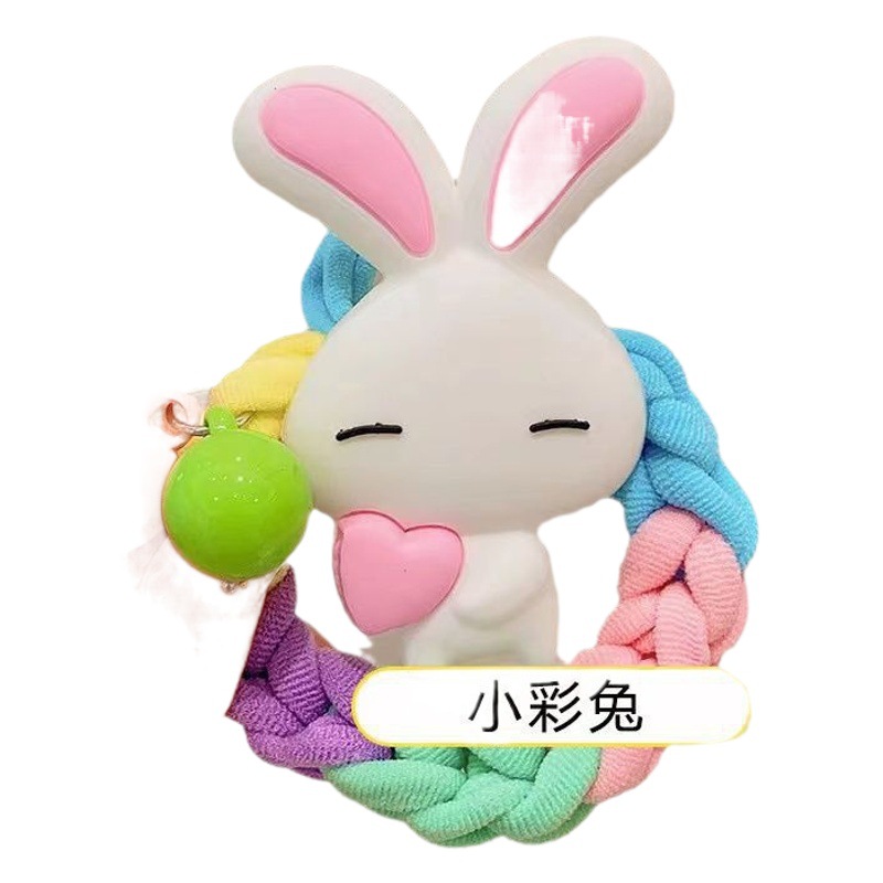 Lindo perro invencible banda de goma de color grueso cuerda de lazo de pelo femenino banda de Pelo elástico cuerda de pelo durable nueva explosión de sonido TikTok