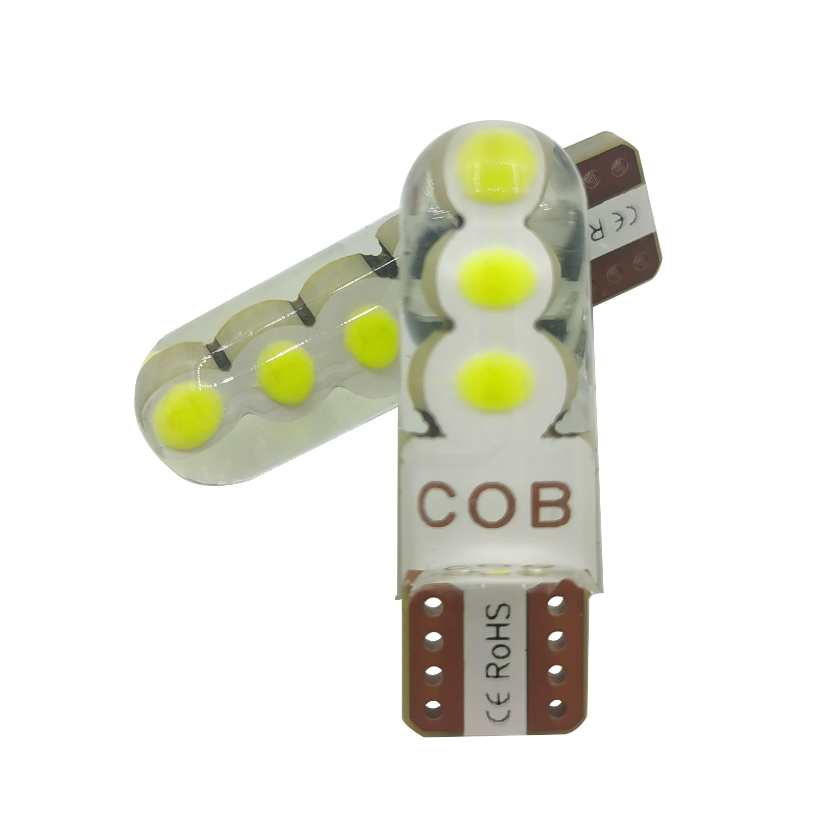 Автомобильная LED силиконовая лампа 12V T10 COB 6SMD мигание широкий свет рабочий свет двойной режим мигание