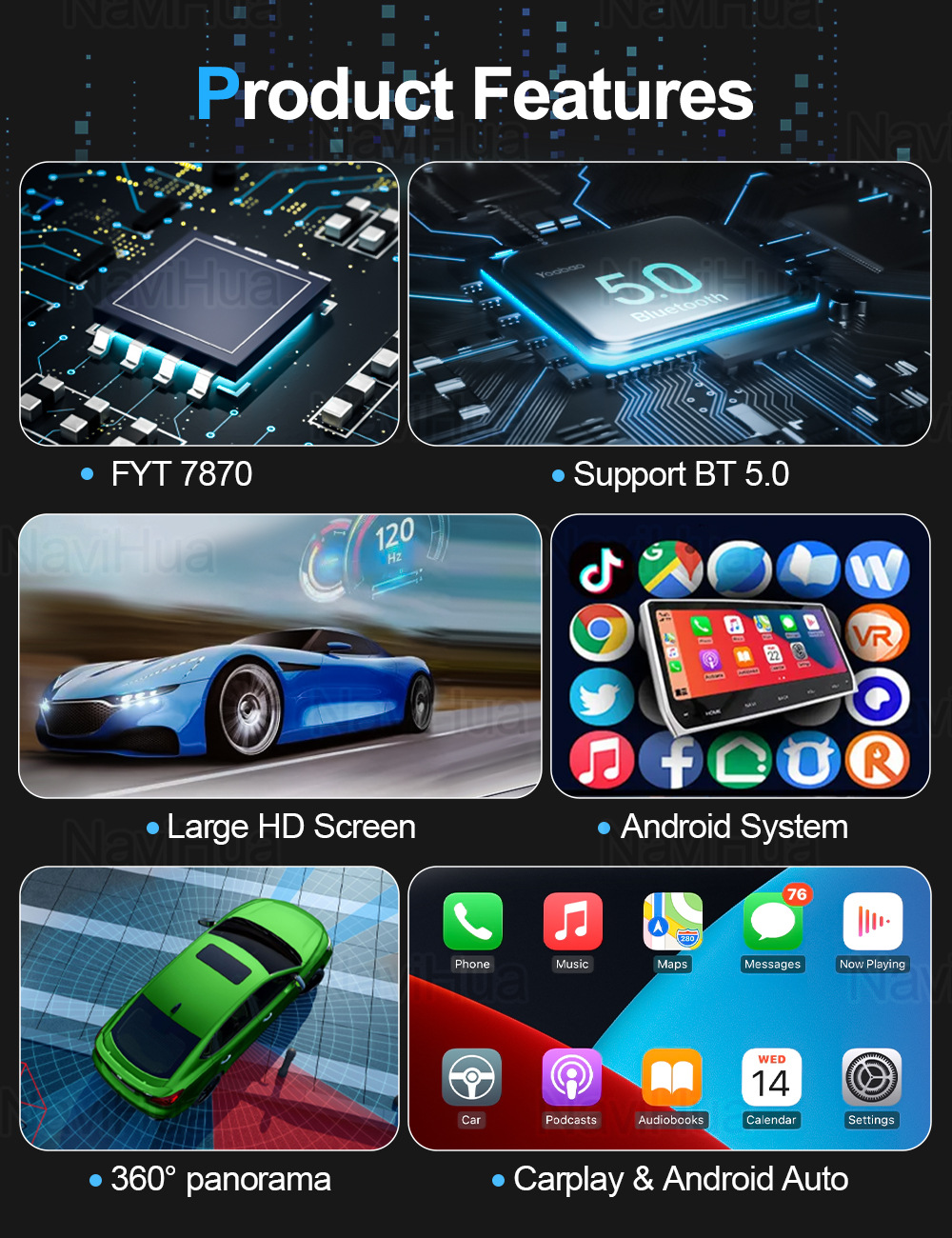 Suitable for Nissan Patrol Y62 Navigation Central Control Screen Car Navigation All-In-One Reversing Image Supports Carplay