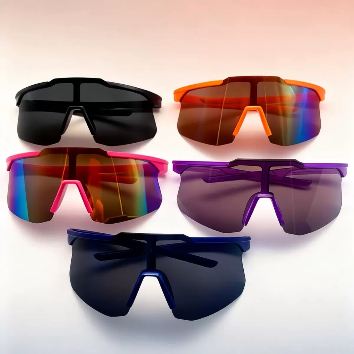 新款户外运动骑行防护遮阳太阳眼镜男女炫彩墨镜大框跨境