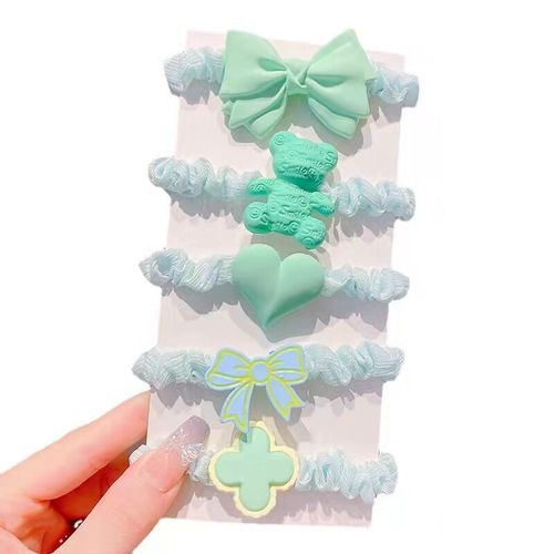 Korean version of sweet flower small intestine hair ties with balls, hair ropes and rubber bands, girls' trinkets, hair ropes and hair accessories wholesale