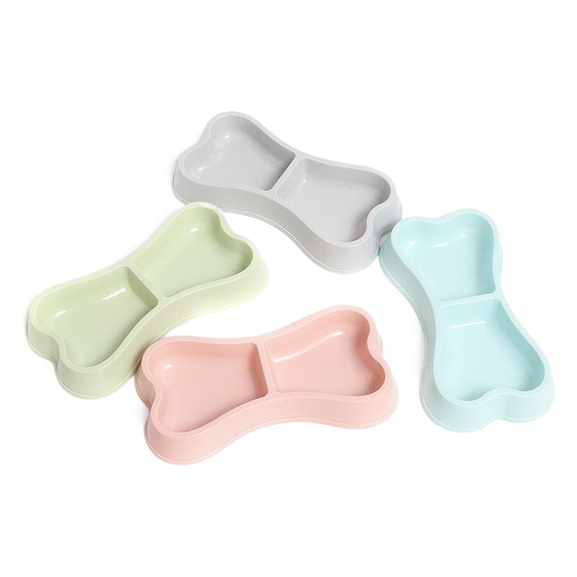 Tazón de perro Hawo vajilla para mascotas gato tazón de gato Amazon nuevo estilo nórdico macaron en forma de hueso doble tazón para mascotas