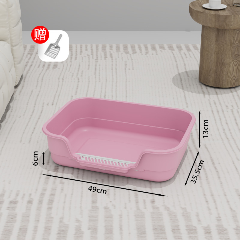 瓜洲牧猫砂盆の特大サイズの外はね防止猫トイレの開放式の巨大なボス猫のしこり|undefined