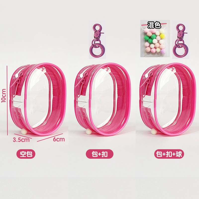 Прозрачная PVC мини-сумка (Bubble Mate) 6×3.5×9–10 см, варианты карабина и молнии
