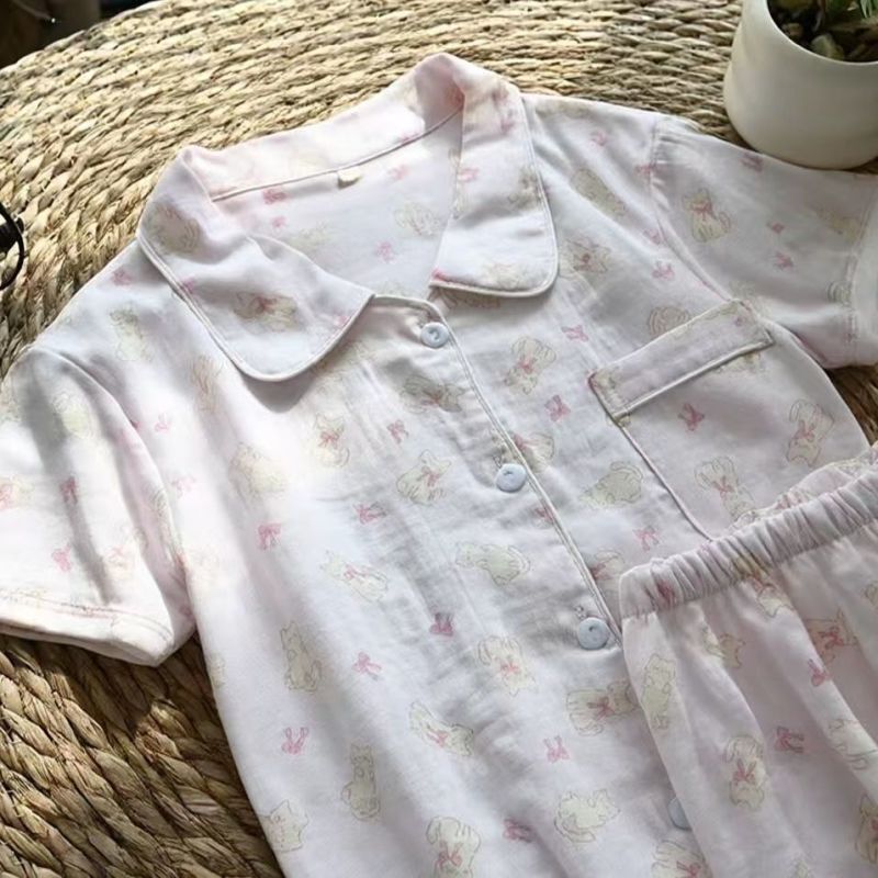 라펠 신사 고양이 반팔 바지