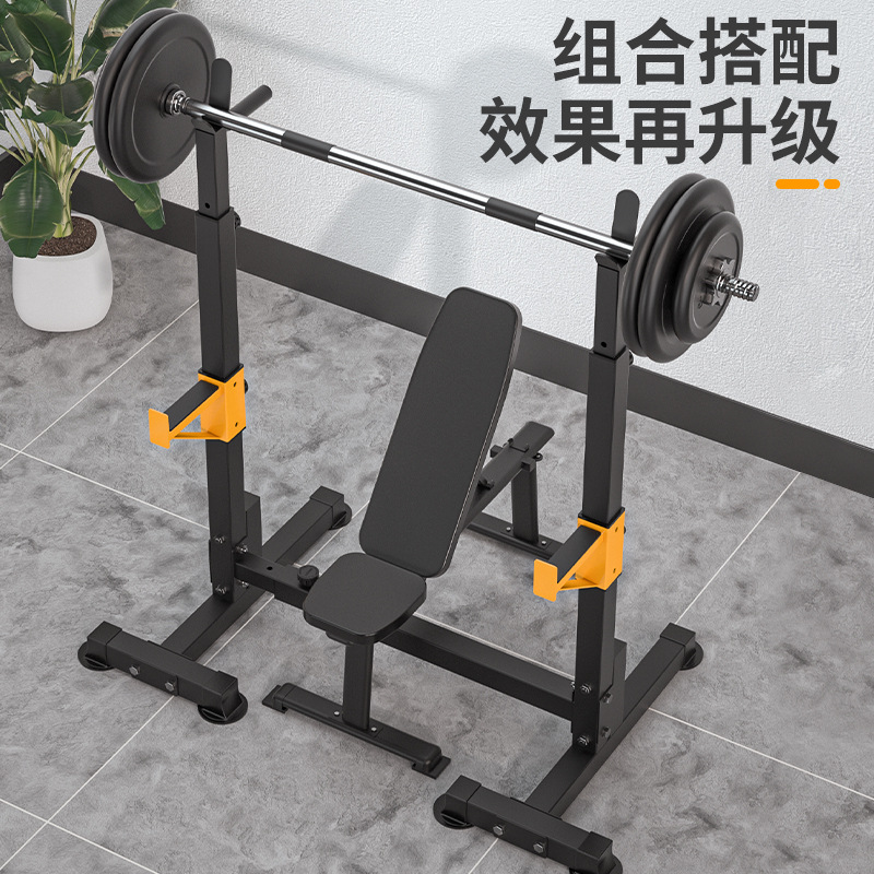 Squat frame ajustable barrack cama de levantamiento de peso horizontal empuje marco de equipo de ejercicios domésticos cubierta barrack de levantamiento de peso