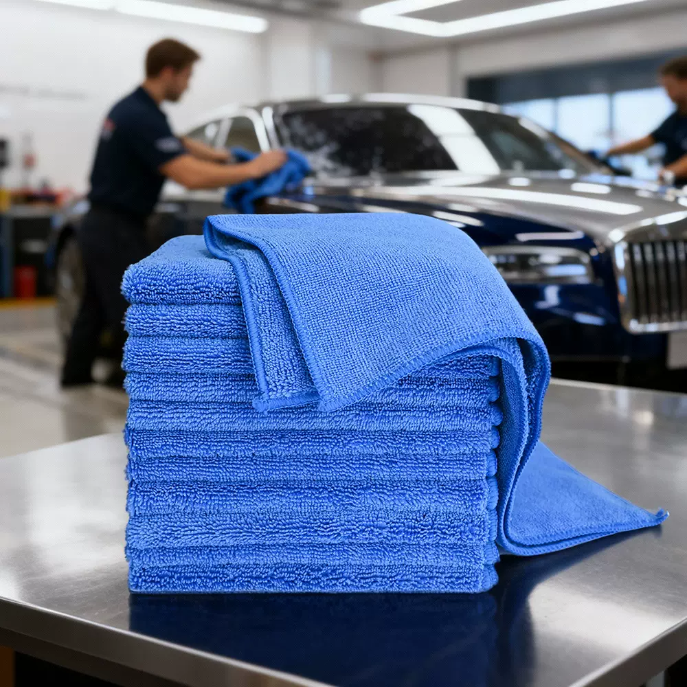 吸水超细纤维擦车巾包边洗车毛巾加厚小方巾高低毛美容清洁抹布