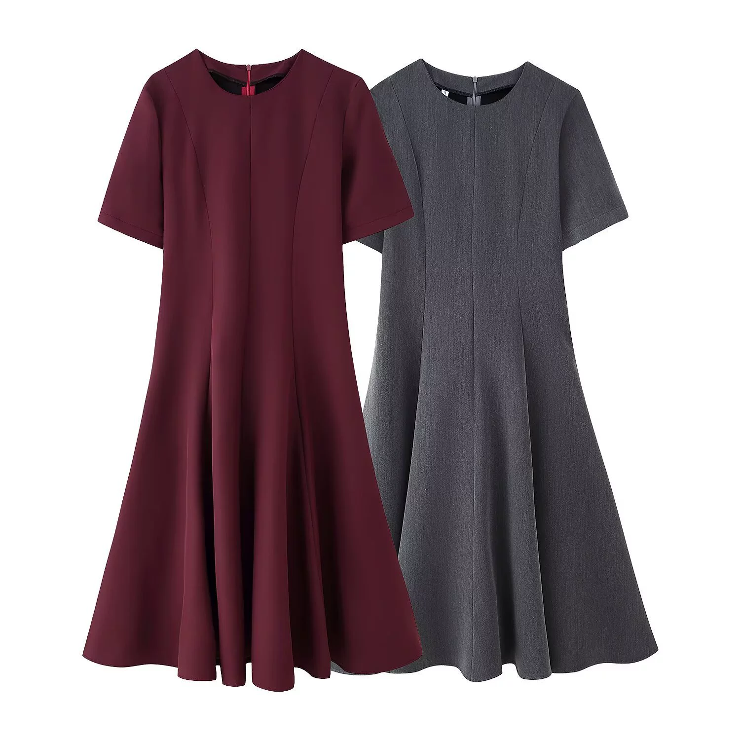 PB & ZA женская одежда 2025 весна новый темперамент мода волнистая раскачка Midi платье 5289040