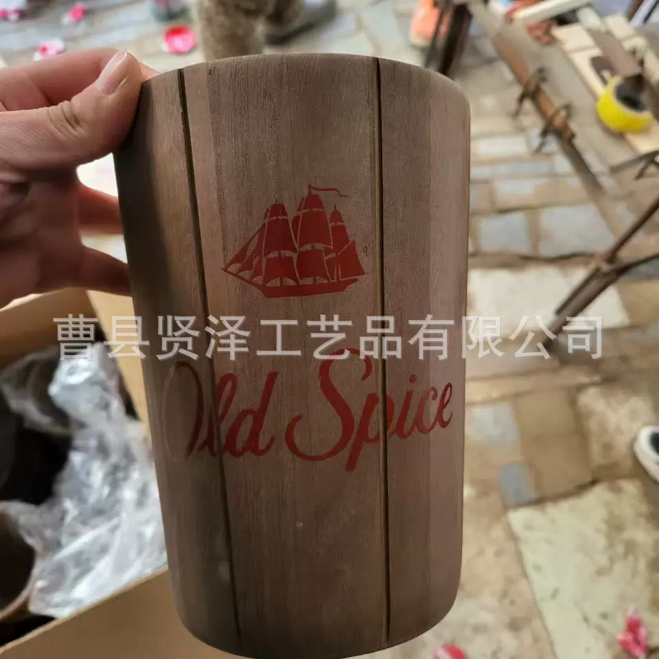 木质圆桶现代简约家用木制圆形收纳桶实木多功能带盖储物桶