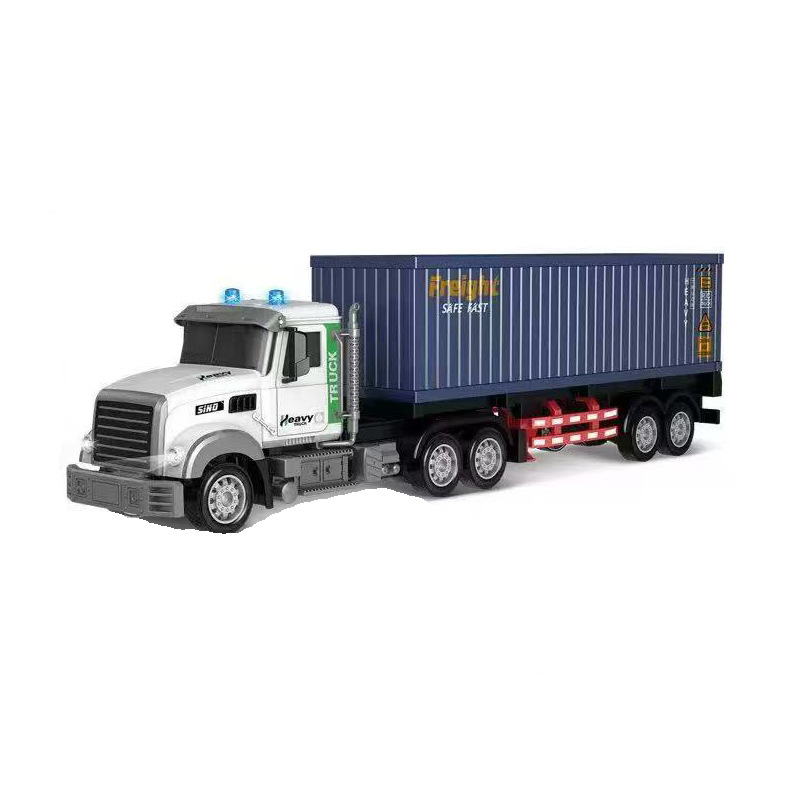 Transfronterizo eléctrico remoto contenedor remolque con iluminación y música transporte de doble capa contenedor simulado juguetes para niños