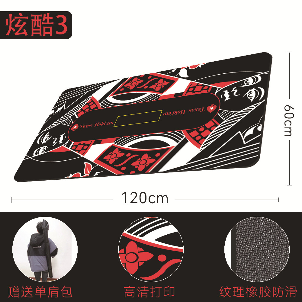 Texas poker estera de mesa Baijia dados paño estera de mesa redonda chip de juego de la tarjeta de Jack Negro alfombra de goma personalización