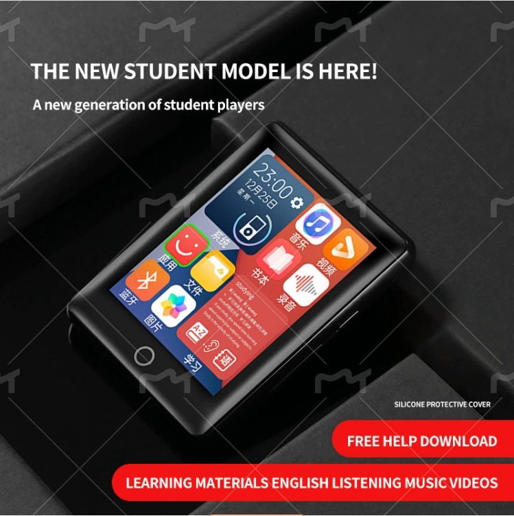 Metal handheld digital music player for elementary school students, bluetooth, MP3, MP4, P5